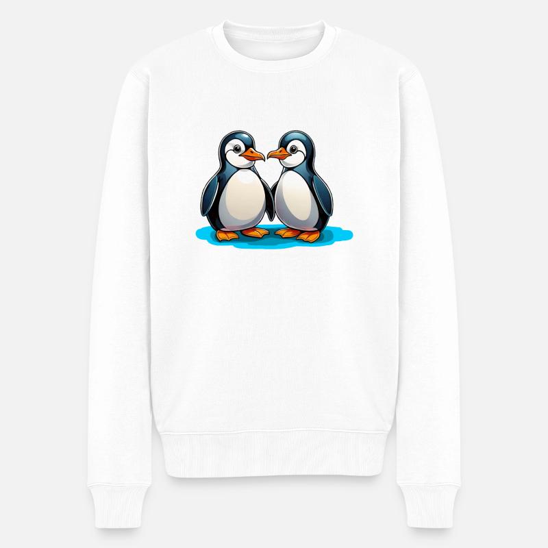 Deux pingouins - Pull Premium bio Homme - blanc