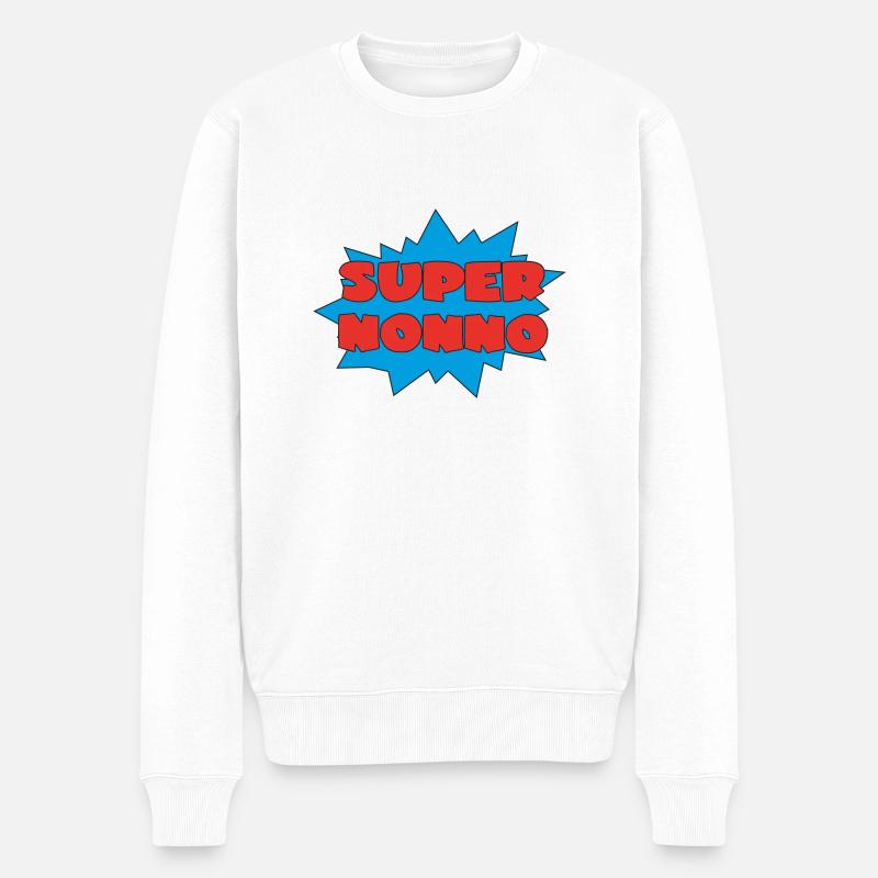 SUPER NONNO - Männer Premium Bio Pullover - Weiß