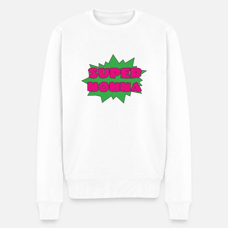 SUPER NONNA - Männer Premium Bio Pullover - Weiß
