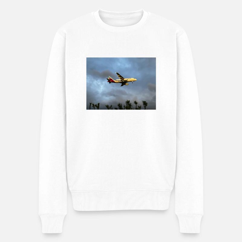 Plane - Männer Premium Bio Pullover - Weiß