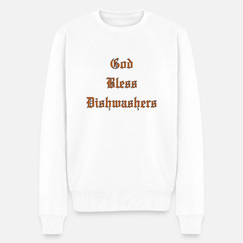 GodBlessDishwashers - Männer Premium Bio Pullover - Weiß