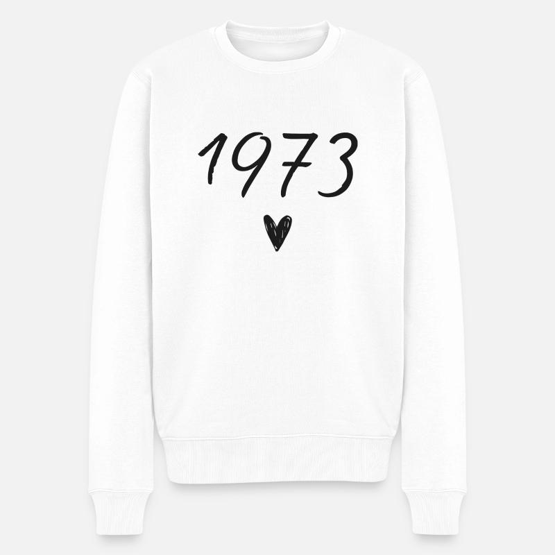 Herzjubiläum 1973 - Männer Premium Bio Pullover - Weiß