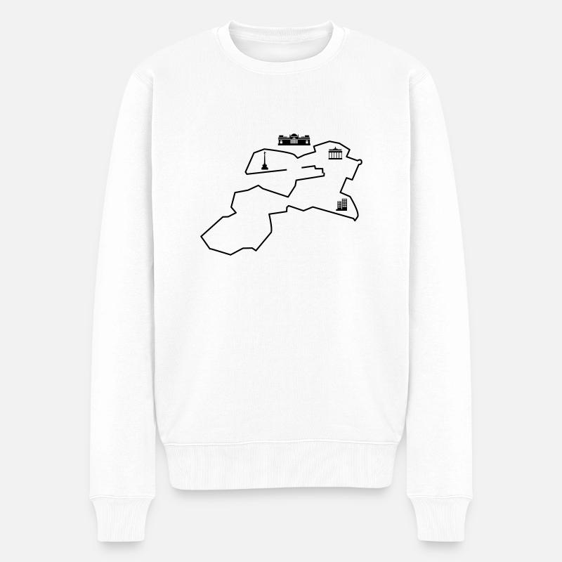 Ligne du marathon de Berlin - Pull Premium bio Homme - blanc