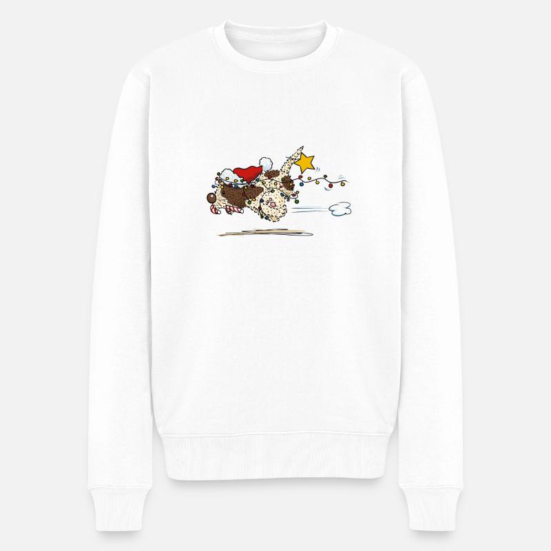 Lichterkette2 1 - Männer Premium Bio Pullover - Weiß