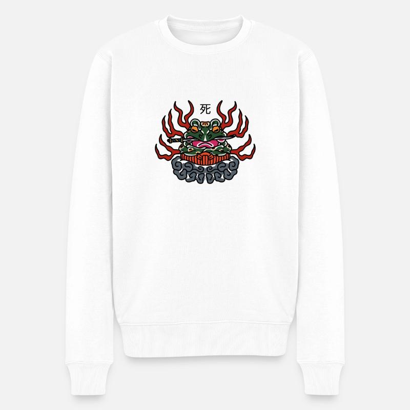 Samurai Frog - Männer Premium Bio Pullover - Weiß