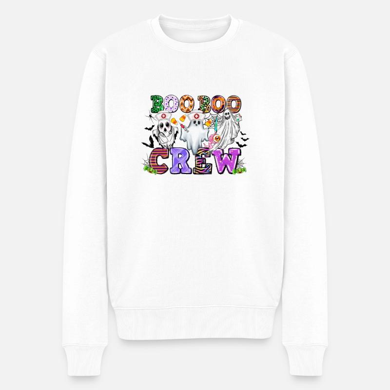 Boo Boo Besatzung - Männer Premium Bio Pullover - Weiß