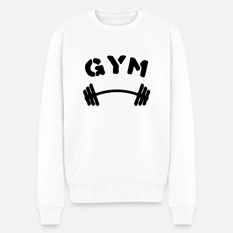Fitnessstudio - Männer Premium Bio Pullover - Weiß