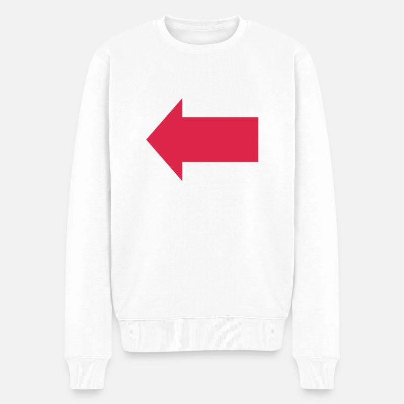Pfeil Links - Männer Premium Bio Pullover - Weiß