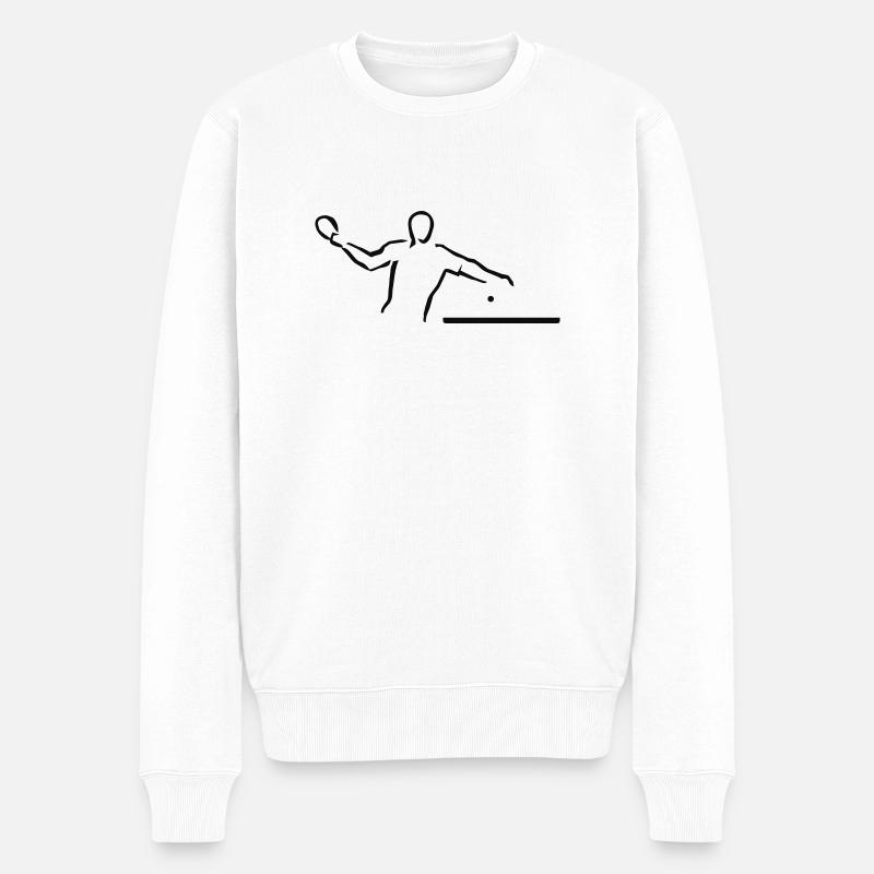 Tischtennis - Männer Premium Bio Pullover - Weiß