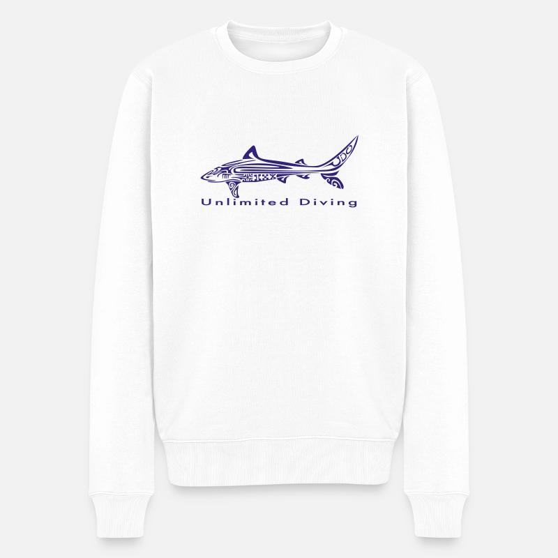 Tigerhai UD - Männer Premium Bio Pullover - Weiß