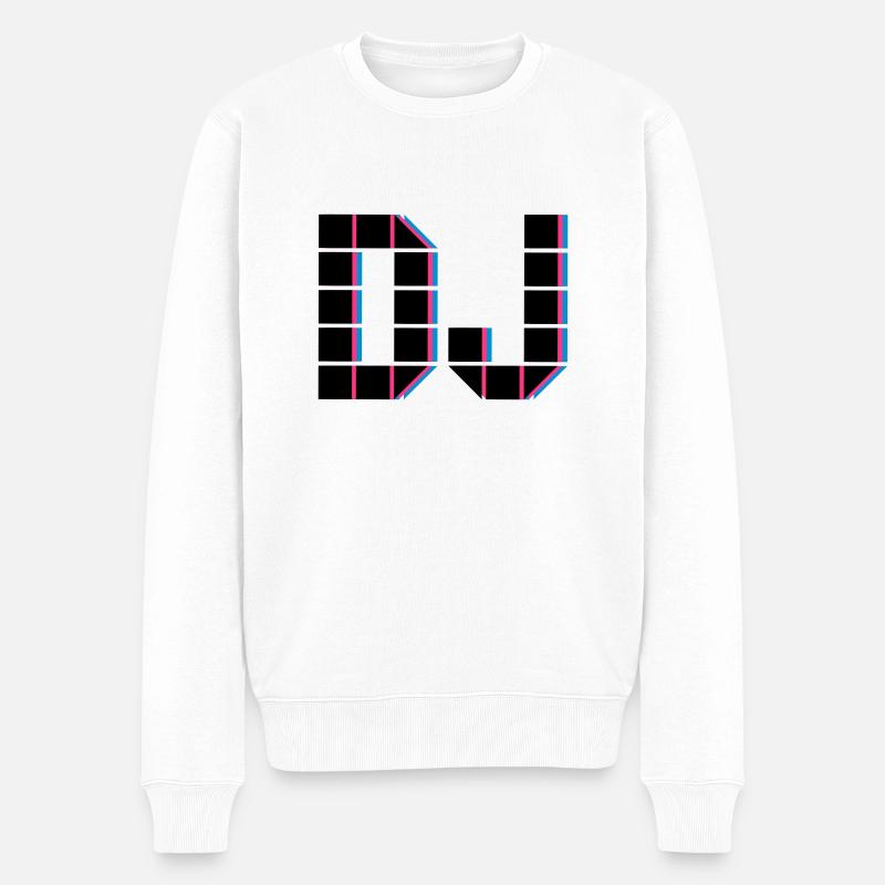DJ - Männer Premium Bio Pullover - Weiß