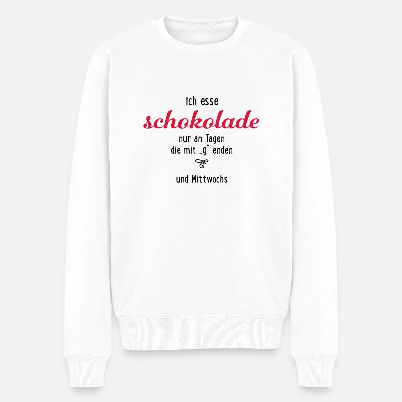 Schokolade - Männer Premium Bio Pullover - Weiß