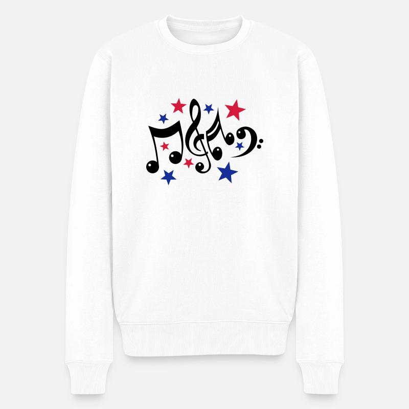 Noten und Sterne 3c - Männer Premium Bio Pullover - Weiß