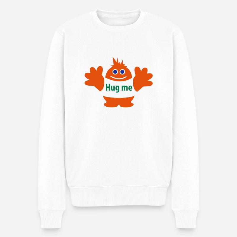 Hug me - Pull Premium bio Homme - blanc