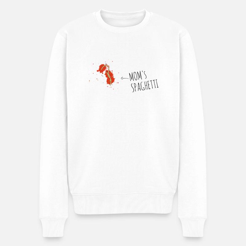 Mom's Spaghetti - Männer Premium Bio Pullover - Weiß