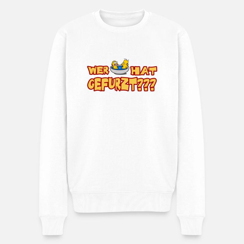 Wer hat gefurzt - Männer Premium Bio Pullover - Weiß