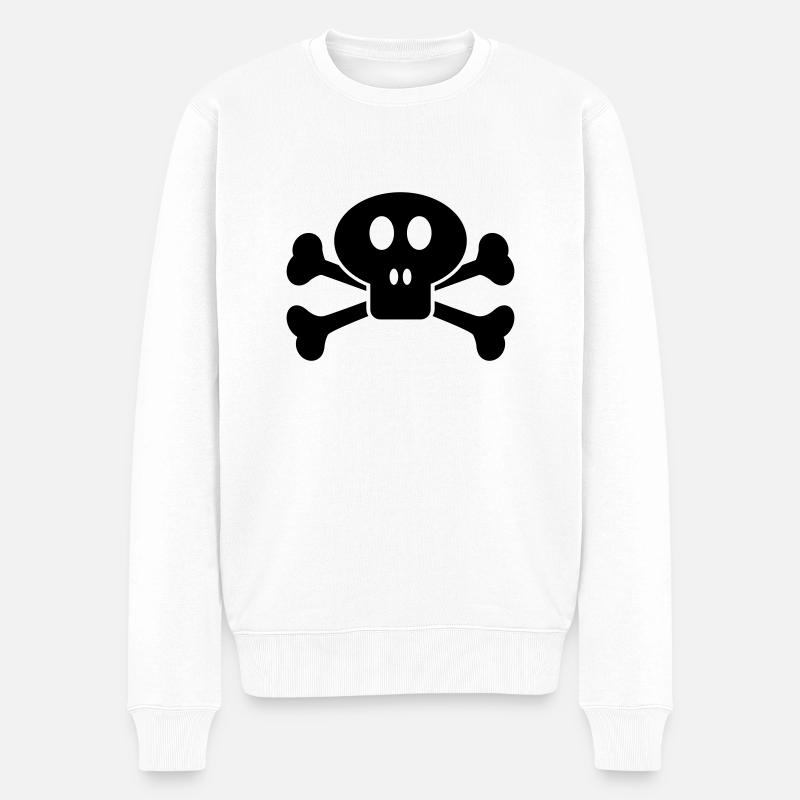 SKULL & BONES 2 - Pull Premium bio Homme - blanc