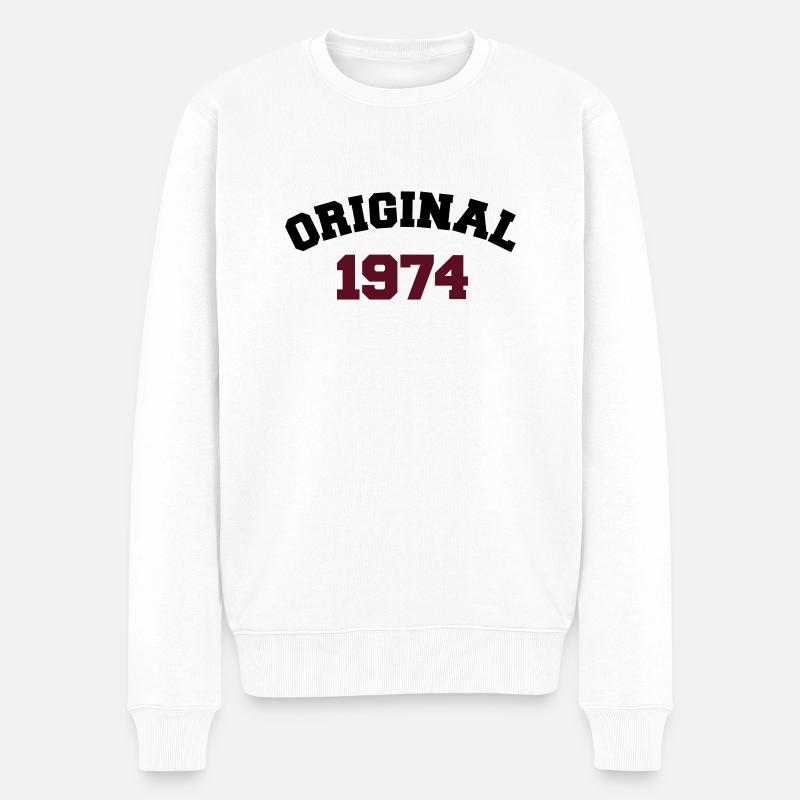 Original 1974 - Männer Premium Bio Pullover - Weiß