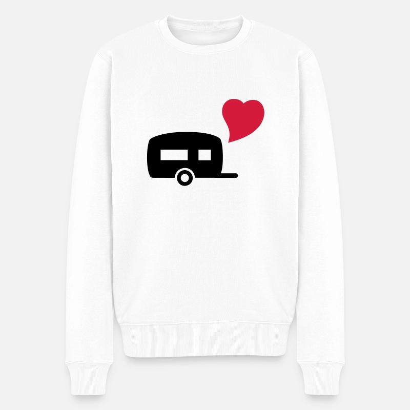 camping_love - Männer Premium Bio Pullover - Weiß