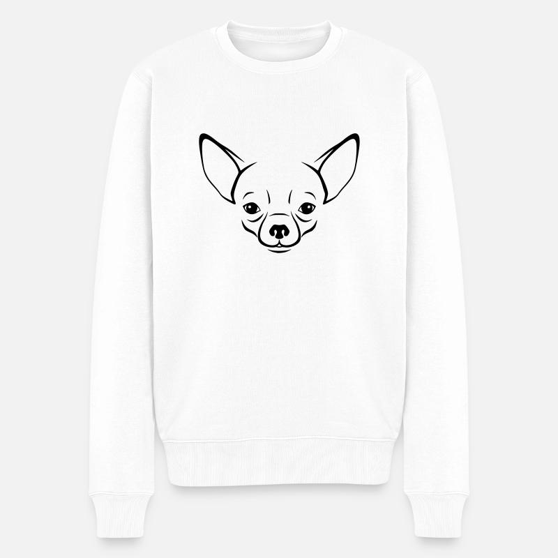 Chihuahua - Männer Premium Bio Pullover - Weiß