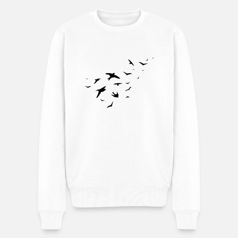 birds - Männer Premium Bio Pullover - Weiß
