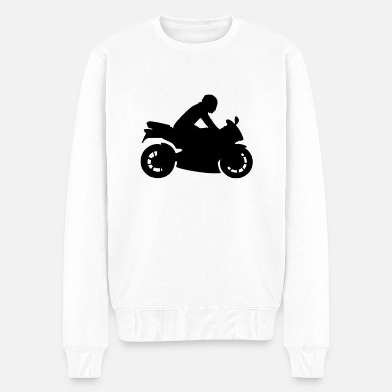 motorrad___f1 - Männer Premium Bio Pullover - Weiß