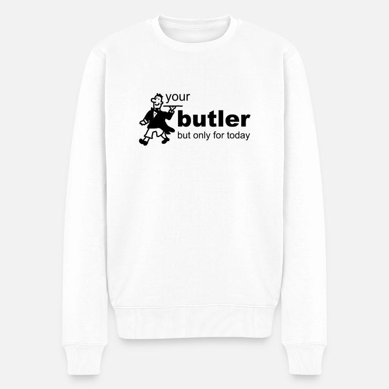 Butler - Männer Premium Bio Pullover - Weiß