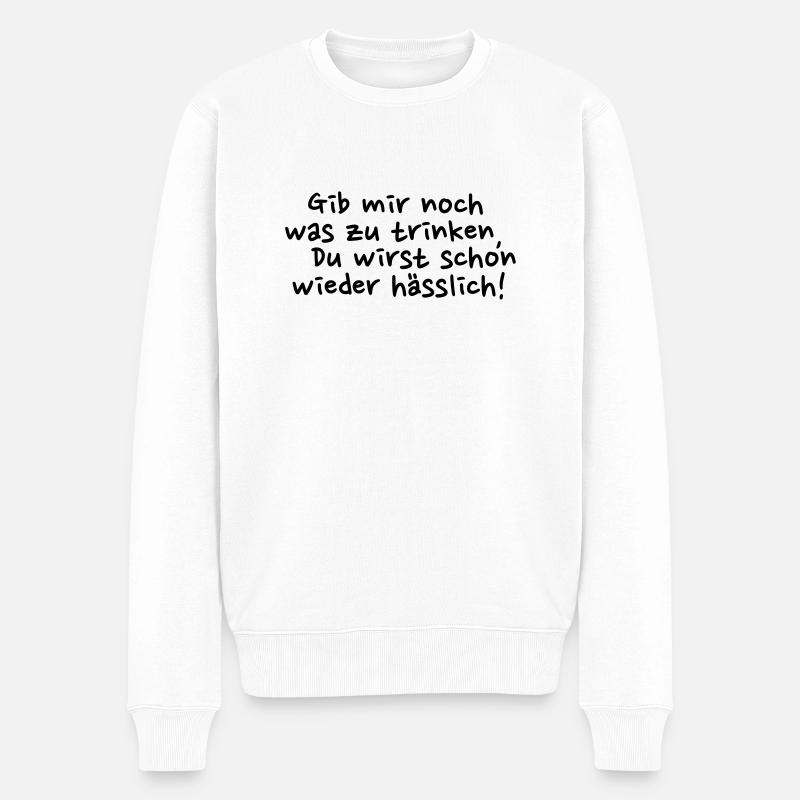Alkohol - Männer Premium Bio Pullover - Weiß