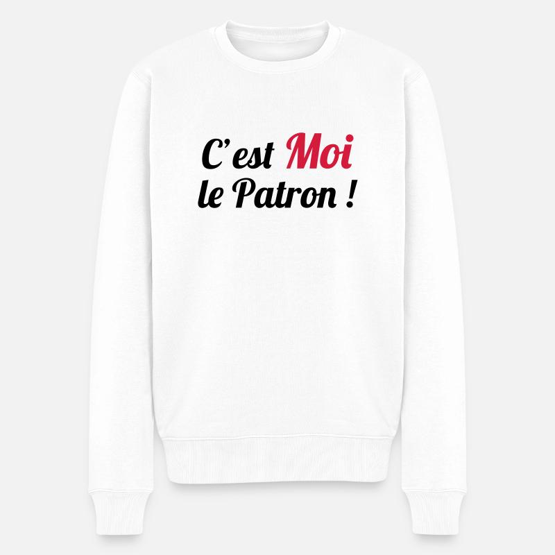 c'est MOI le Patron ! - Männer Premium Bio Pullover - Weiß