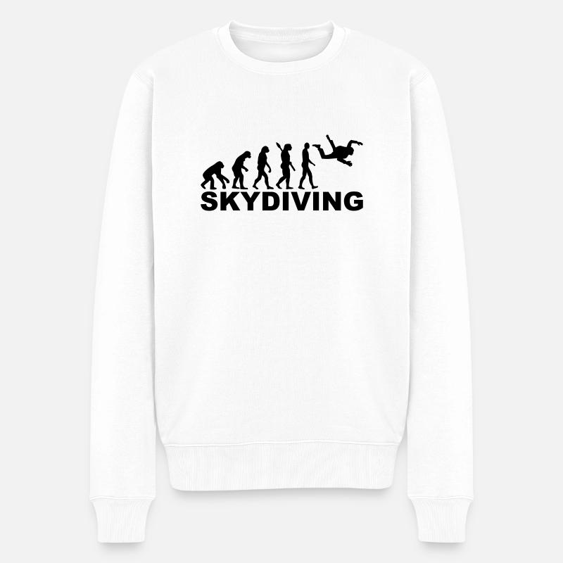 Skydiving - Männer Premium Bio Pullover - Weiß