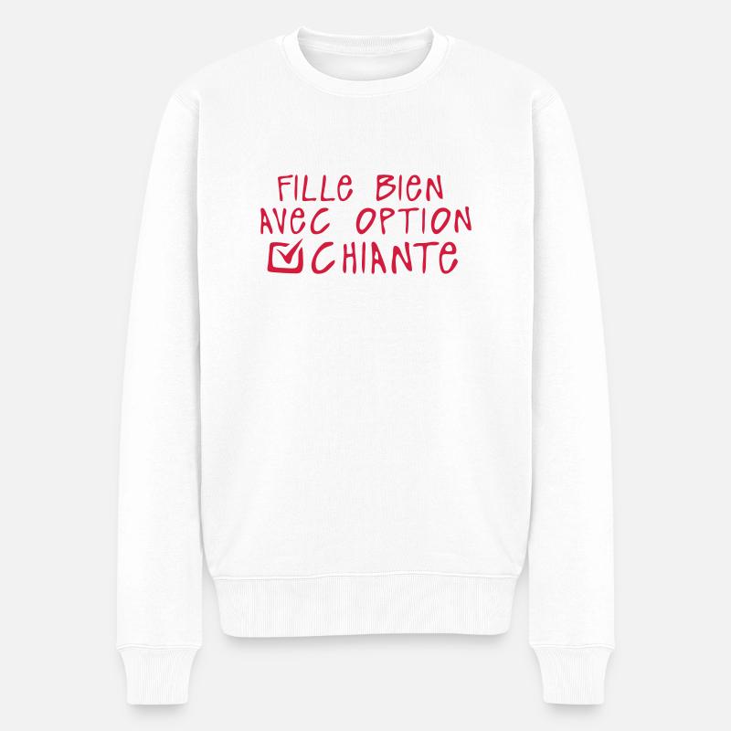 chiante fille bien option citation - Pull Premium bio Homme - blanc
