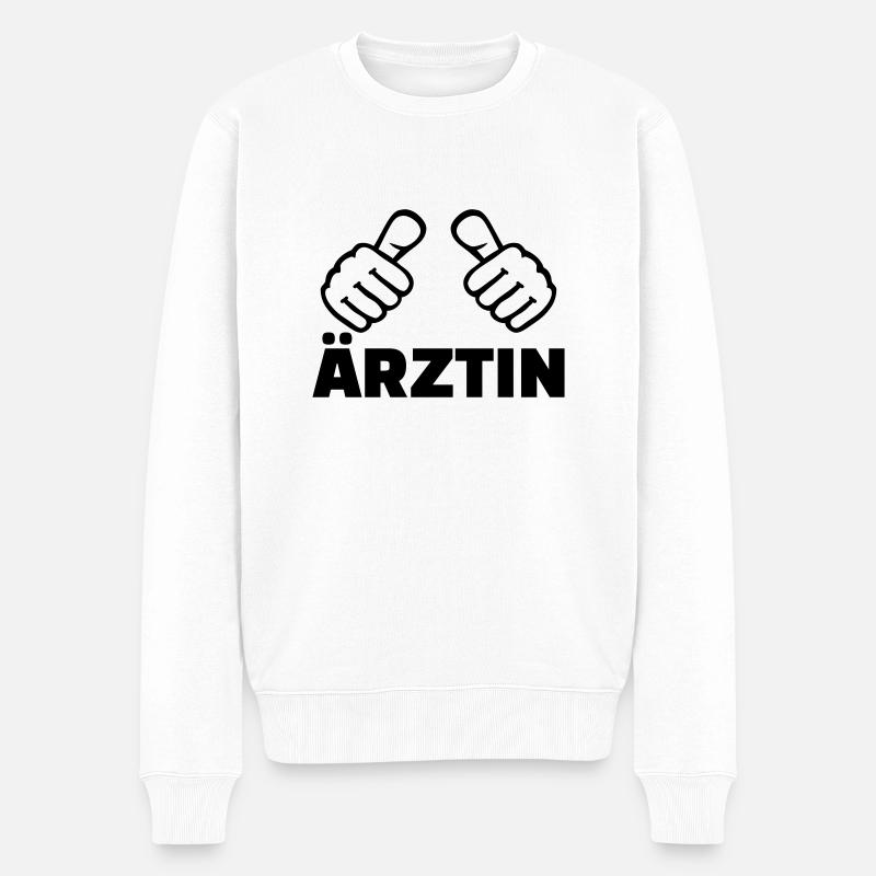 Ärztin - Männer Premium Bio Pullover - Weiß