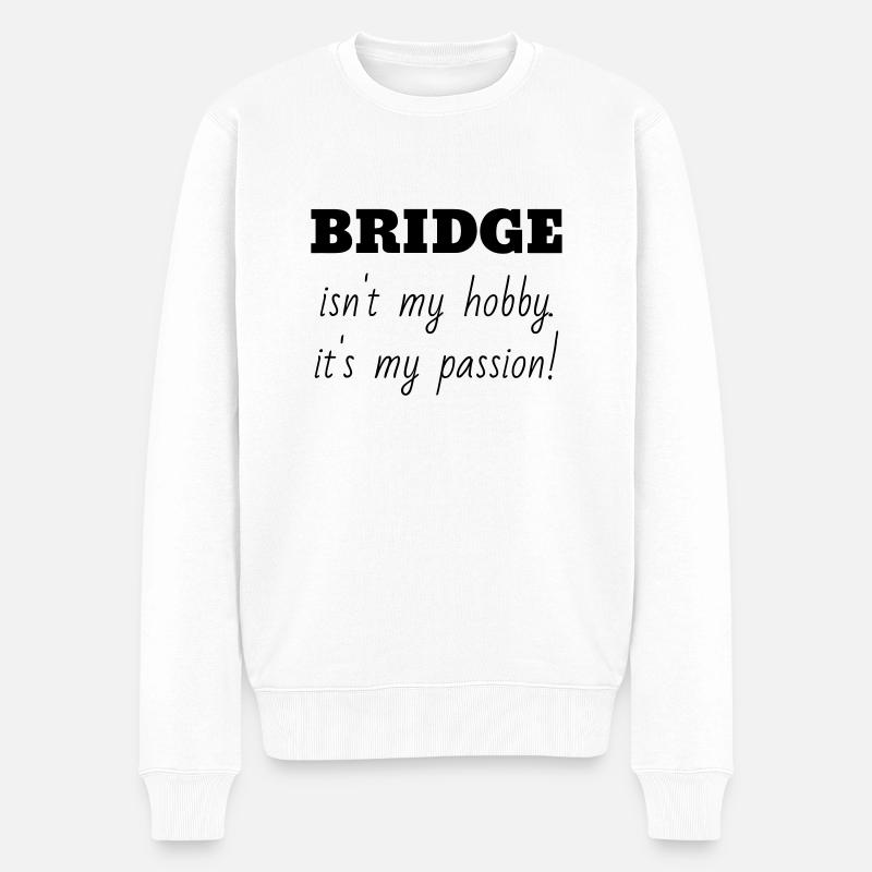 bridge / bridgeur / bridgeuse / cartes - Pull Premium bio Homme - blanc