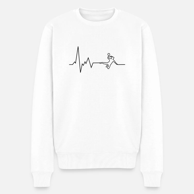pulsation du cœur handball - Pull Premium bio Homme - blanc
