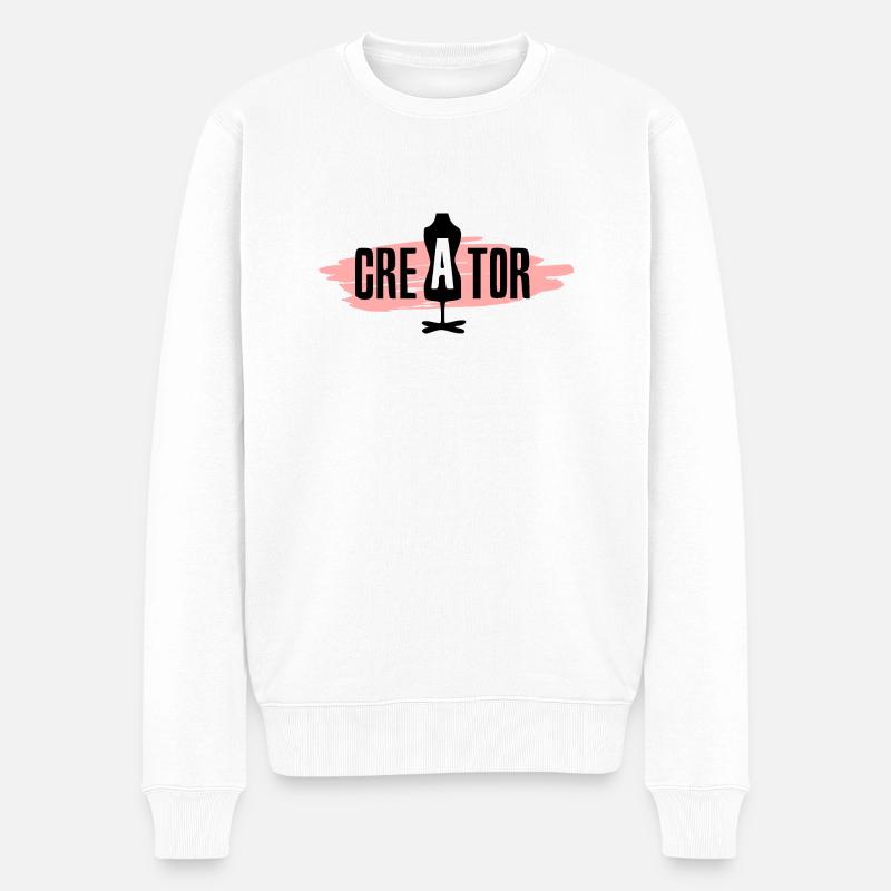 Skaber, designer, modedesigner, modedesigner - Økologisk premium-sweatshirt til mænd - hvid