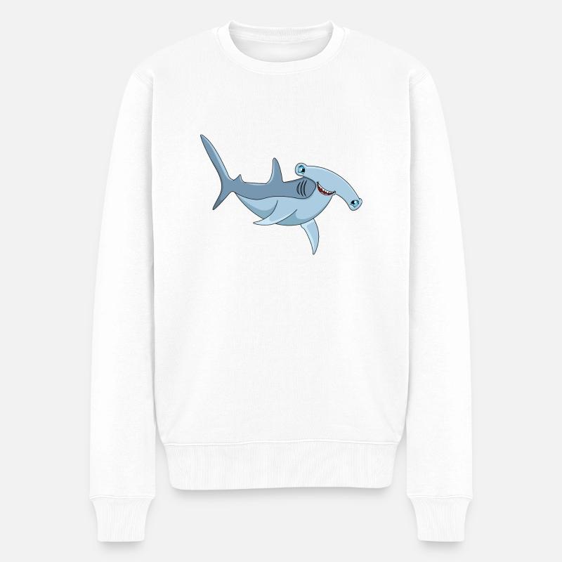 Requin marteau - Pull Premium bio Homme - blanc
