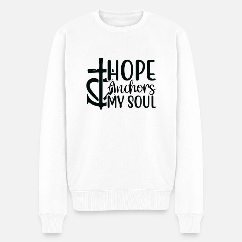 L’espoir ancre mon âme - Pull Premium bio Homme - blanc