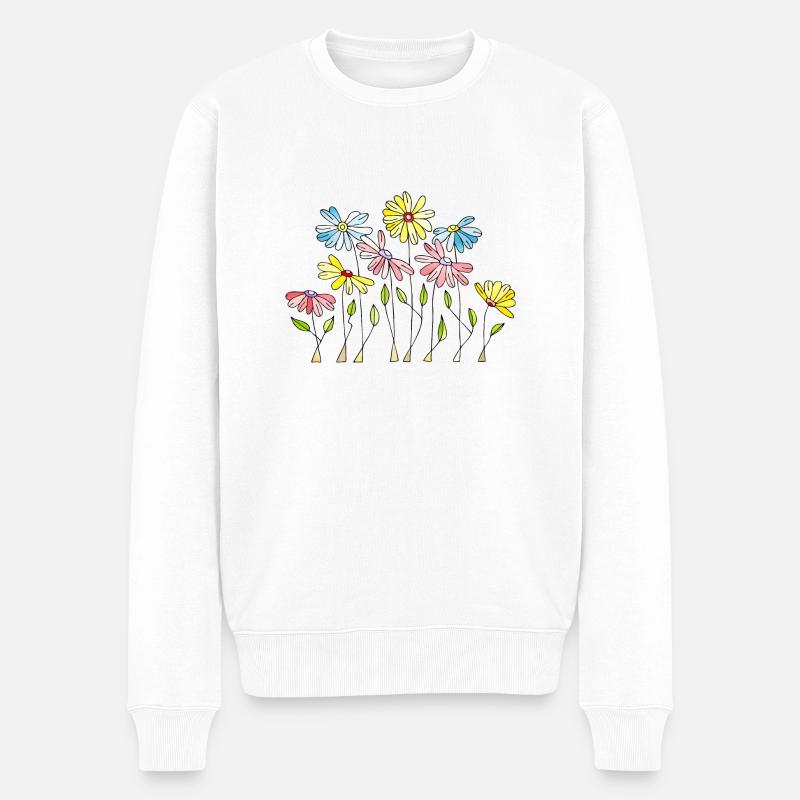 Fleur - Pull Premium bio Homme - blanc