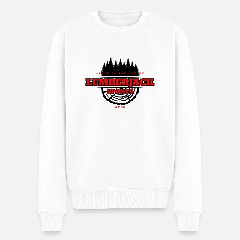 forêt de logo de sport de bûcheron - Pull Premium bio Homme - blanc