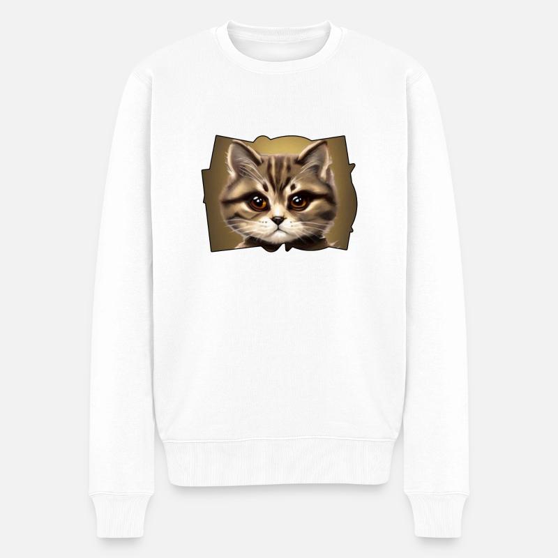 Portrait de chat - Pull Premium bio Homme - blanc