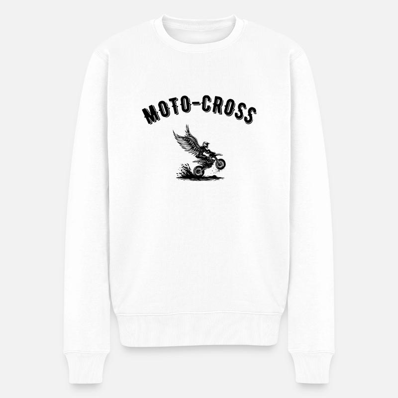 Motocross - Männer Premium Bio Pullover - Weiß