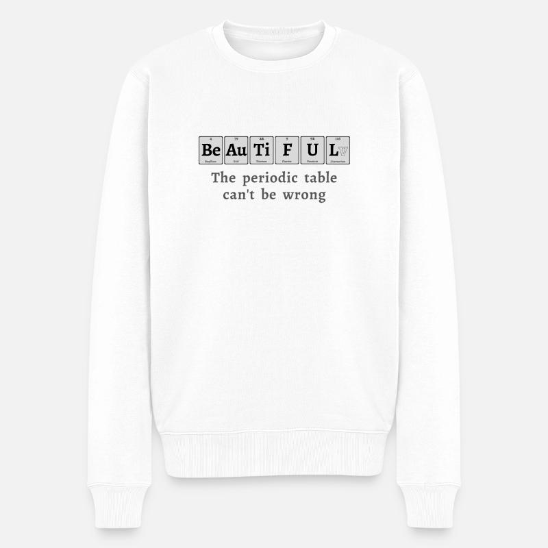 Schönes 🤍🖤 Periodensystem - Männer Premium Bio Pullover - Weiß