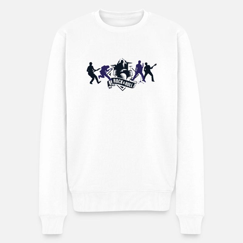 Rock n Roll - Pull Premium bio Homme - blanc