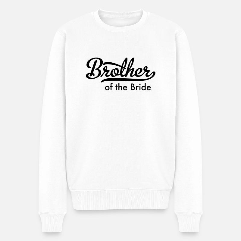 Bruder der Braut - Männer Premium Bio Pullover - Weiß