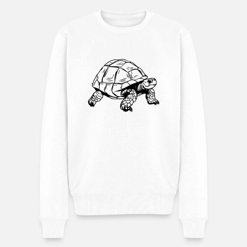 Schildkröte - Männer Premium Bio Pullover - Weiß