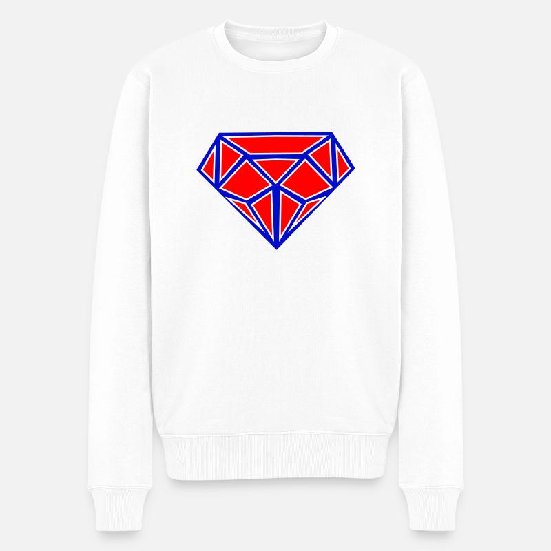diamond - Männer Premium Bio Pullover - Weiß