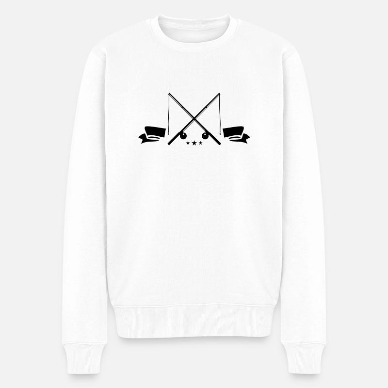 Icône de canne à pêche - Pull Premium bio Homme - blanc