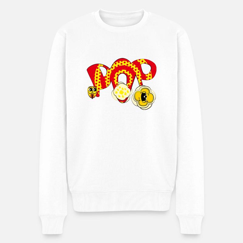 POP - Männer Premium Bio Pullover - Weiß