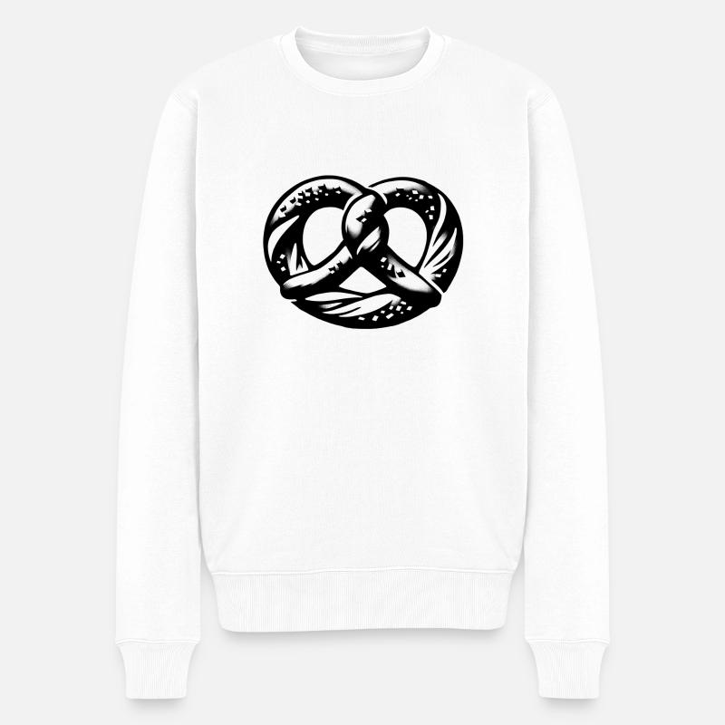 BREZEL Backwaren pretzel - Männer Premium Bio Pullover - Weiß