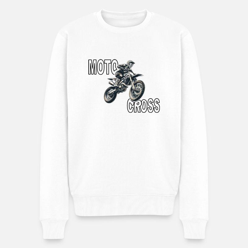Motocross - Männer Premium Bio Pullover - Weiß